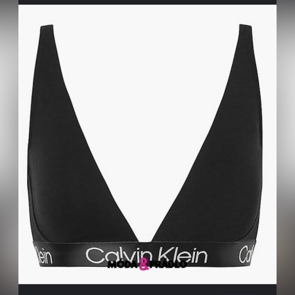 CALVIN KLEIN TRIANGLE LIGHTLY PADDED BRAND STRAP BRA - Picture 6 of 10